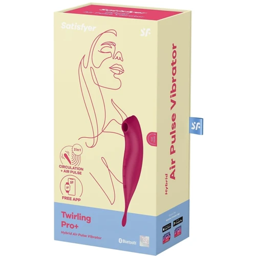 Смарт-вибратор для клитора с вакуумной стимуляцией Satisfyer Twirling Pro+ dark red: Тип и форма Двухсторонние, Вибромассажер