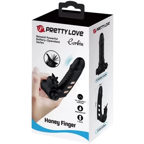 Кліторальний стимулятор на палець Pretty Love - Corbin Finger Black, BI-014859 фото 8