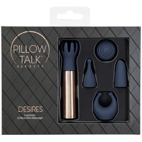 Вибромассажер Pillow Talk Secrets Desires 6-Piece Mini Massager Set - Navy