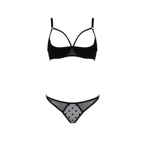 Комплект Passion MARINA SET WITH OPEN BRA black S/M: Матеріал Полиамид