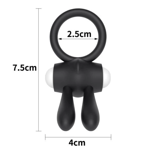 Эрекционное виброкольцо LoveToy Power Clit Cockring, Black: Цвет черный