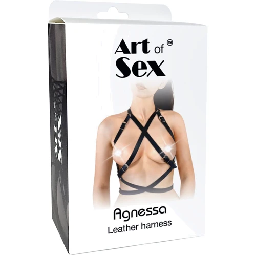 Портупея жіноча Art of Sex - Agnessa Leather harness (чорний, L-2XL): Вид Портупеи