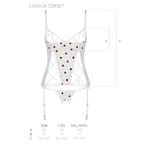 Еротичний комплект Passion LOVELIA CORSET white S / M: Фасон Балконет