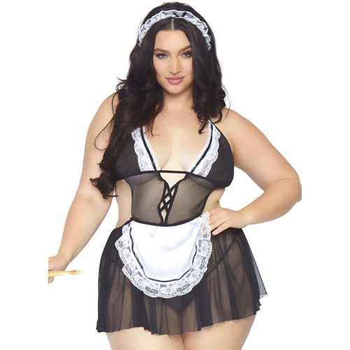 Костюм французской горничной Leg Avenue Roleplay Fantasy French Maid + 1X-2X Black/White