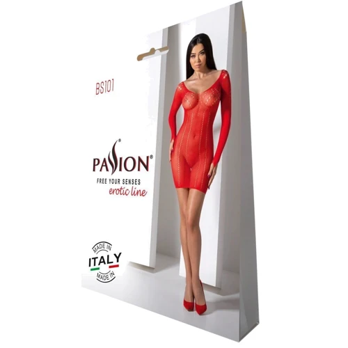 Напівпрозора міні-сукня Passion BS101 One Size red: Декор Без декора