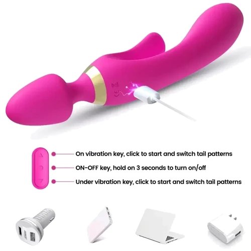 Вибромассажер BOSS of TOYS Boss Series - Magic Wand USB Pink 9 Function (BS5200027): Длина, см 23.6