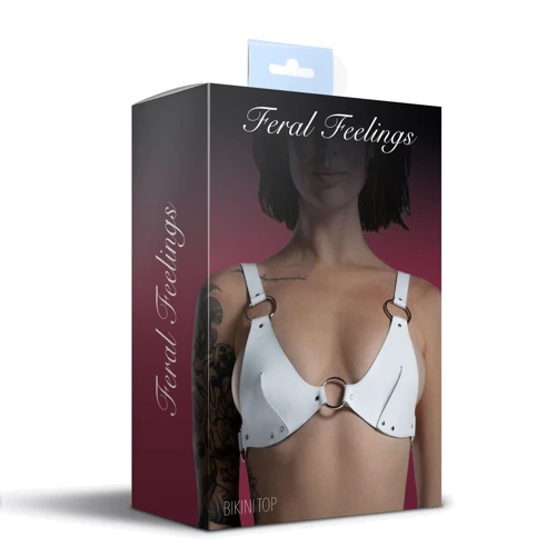 Лиф из натуральной кожи Feral Feelings - Bikini Top White: Для кого Для женщин