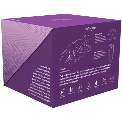 Смарт-вибратор для пар We-Vibe Chorus Purple, сенсорное управление вибрациями сжатием пульта фото 11