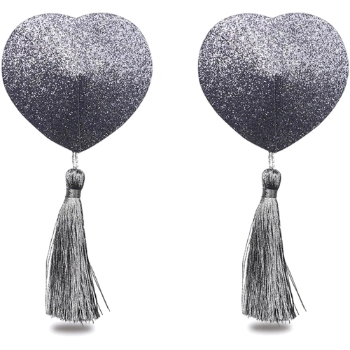 Украшения для сосков LoveToy Reusable Glitter Heart Tassel Nipple Pasties