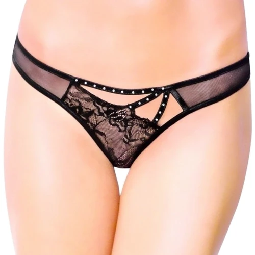 Жіночі трусики SoftLine - Thongs 2441, S/M (black): Вид Трусы