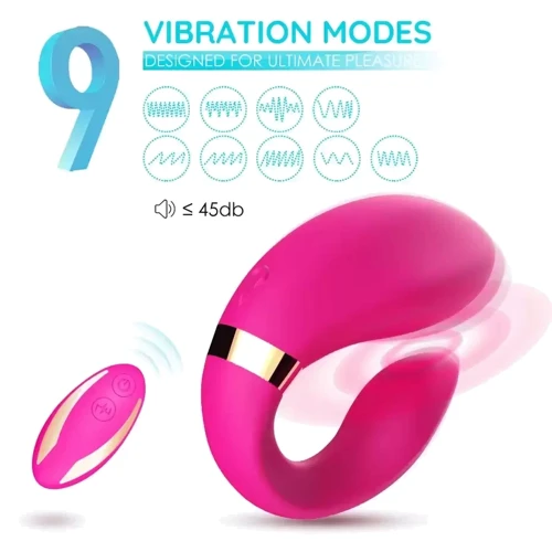 Вибромассажер для пар Boss Series с пультом ДУ - Couple Vibrator Pink USB 9 Function (BS5200030): Тип управления На дистанционном управлении