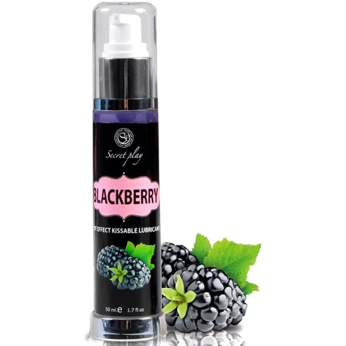 Ароматизований гель лубрикант та масажне масло 2в1 Secret Play - Blackberry Hot Effect Kissable Lubricant, 50 ml