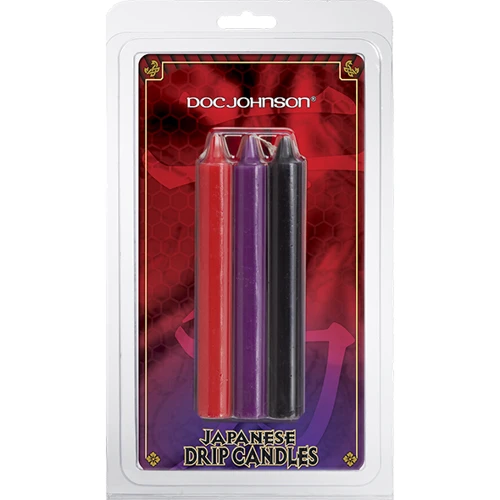 БДСМ свічки низькотемпературні Doc Johnson Japanese Drip Candles - 3 Pack Multi-Colored