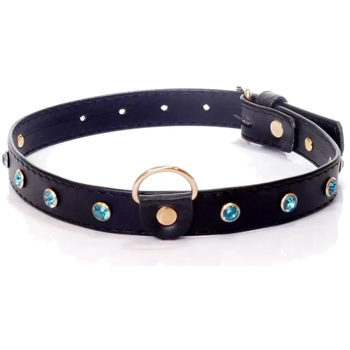 Ошейник с кристаллами Fetish Boss Series - Collar Turquoise Crystal (BS3300119)