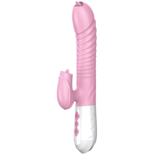 Вібратор BOSS FoxShow Silicone Heating and Thrusting Vibrator Pink