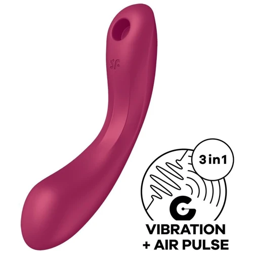 Вакуумный стимулятор с вибрацией Satisfyer Curvy Trinity 1 Red