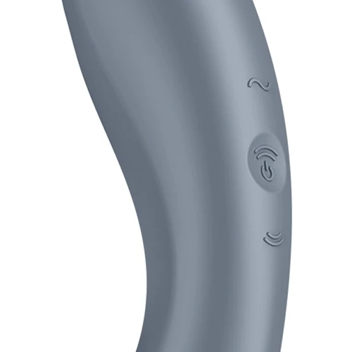 Вакуумный стимулятор с вибрацией Satisfyer Curvy Trinity 1 Bluegrey: Тип и форма Двусторонние