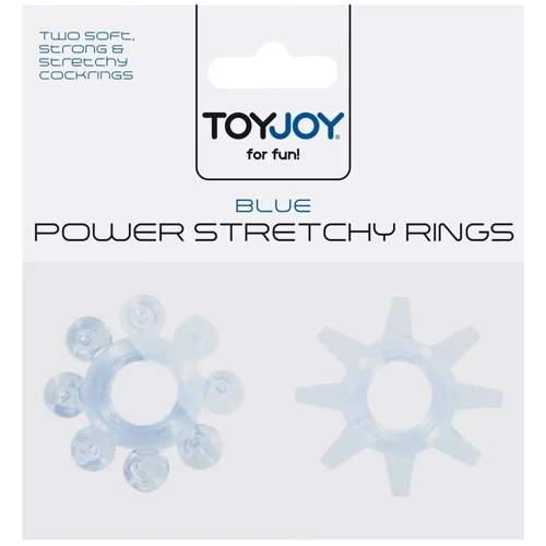 Набор из 2 шт колец на пенис Toy Joy - Power Stretchy Rings 2pcs Blue (10459-BLUE)