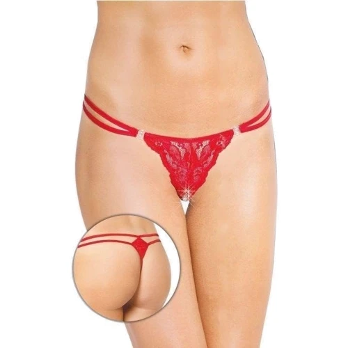 Женские стринги SoftLine - G-string 2444 (red): Вид Трусы