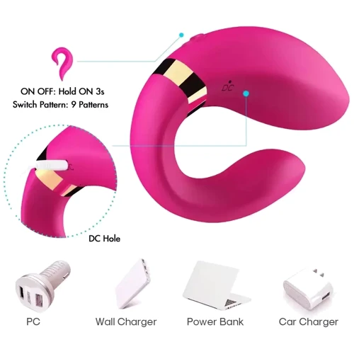 Вібромасажер для пар Boss Series з пультом дистанційного керування - Couple Vibrator Pink USB 9 Function (BS5200030): Для кого для пари