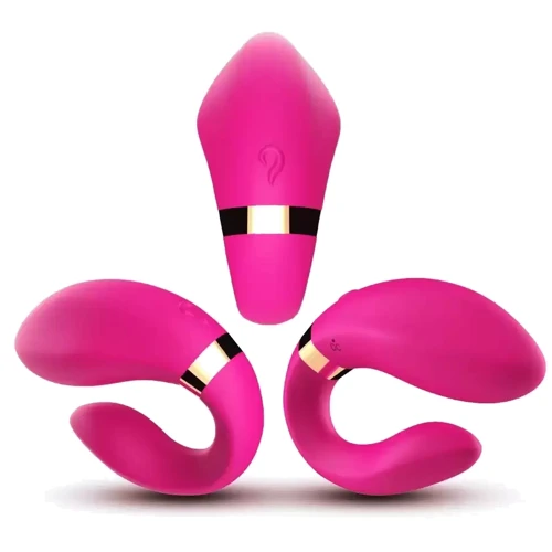 Вібромасажер для пар Boss Series з пультом дистанційного керування - Couple Vibrator Pink USB 9 Function (BS5200030): Тип і форма Вібромасажер