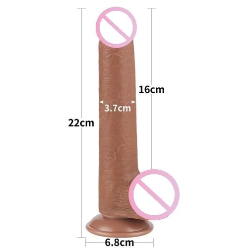 Фалоімітатор LoveToy Sliding-Skin Dual Layer Dong 9" Brown: Наявність вібрації  Нет