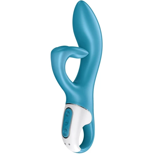 Вібратор кролик із потрійним відростком Satisfyer Embrace me Turquoise