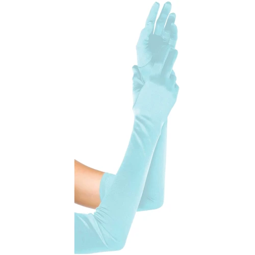 Длинные перчатки Leg Avenue Extra Long Satin Gloves light blue