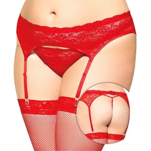 Пояс для чулок SoftLine Garterbelt 3305, Plus Size, XL (red)