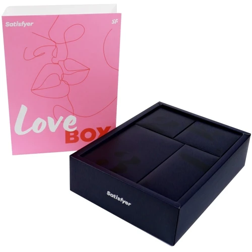 Набір Satisfyer Love Box, іграшка для нього та для неї, білизна, мішечок для зберігання