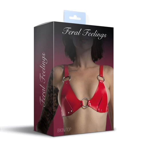 Лиф из натуральной кожи Feral Feelings - Bikini Top Red: Для кого Для женщин