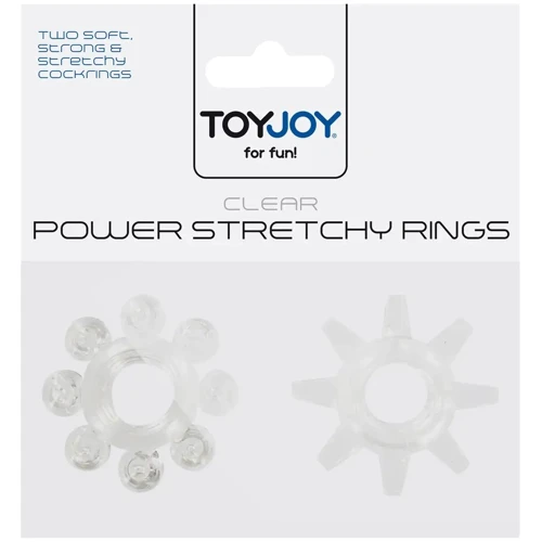 Набір із 2 шт кілець на пеніс Toy Joy - Power stretchy Rings Clear (10459-CLEAR)