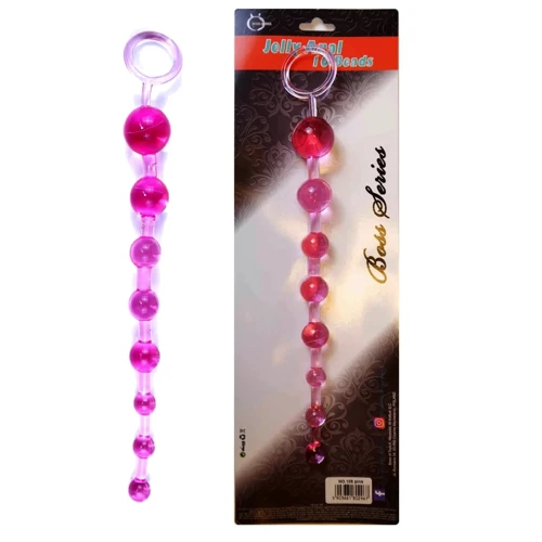 Анальные бусы BOSS - Jelly Anal 10 Beads Pink, BS6700084