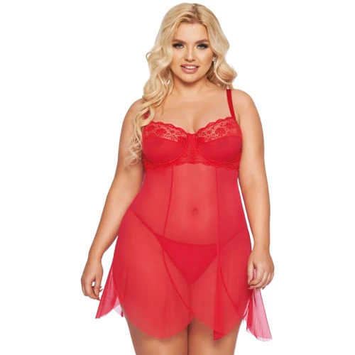 Пеньюар SoftLine Carla Red, 2XL