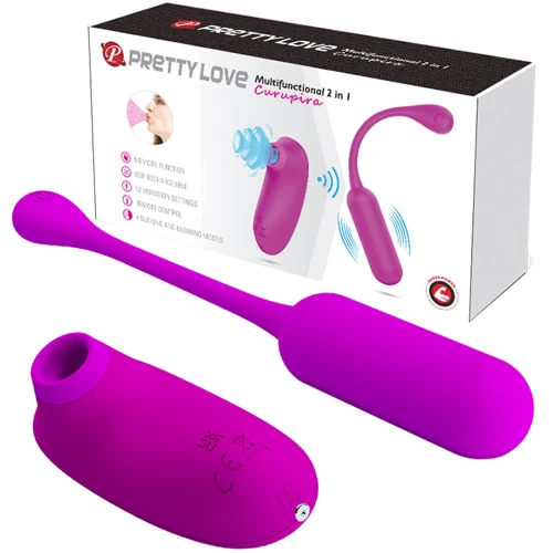 Комплект из виброяйца и вакуумного стимулятора Pretty Love CURUPIRA Multifunctional 2 in 1, BI-014872W