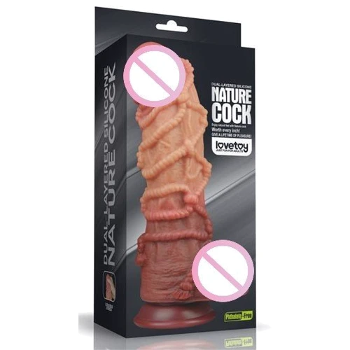 Фалоімітатор LoveToy Dual-Layered Silicone Nature Cock 9.5" Flesh: Призначення Вагинальные