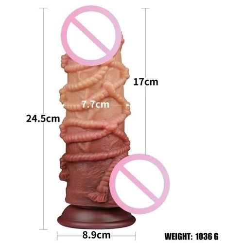 Фалоімітатор LoveToy Dual-Layered Silicone Nature Cock 9.5" Flesh: Наявність вібрації  Нет