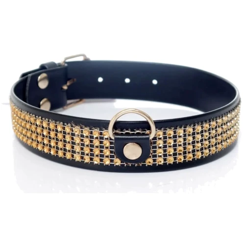 Нашийник із кристалами Fetish Boss Series - Collar with crystals Gold (BS3300102)