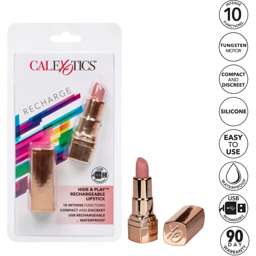 Вибратор в форме помады CalExotics Hide Play Lipstick Recharge, розовый: Диаметр, см 2.25