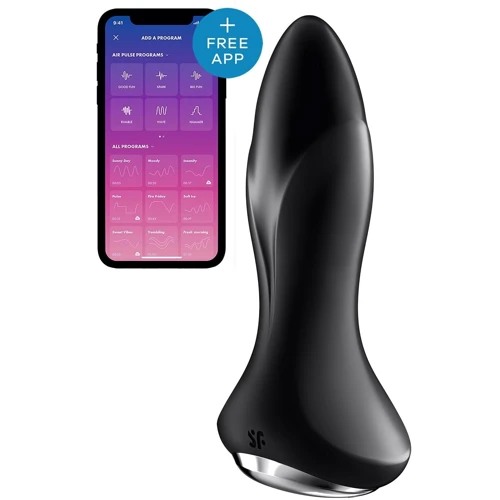 Анальна смарт вібропробка із перловим масажем Satisfyer Rotator Plug 1+ Black