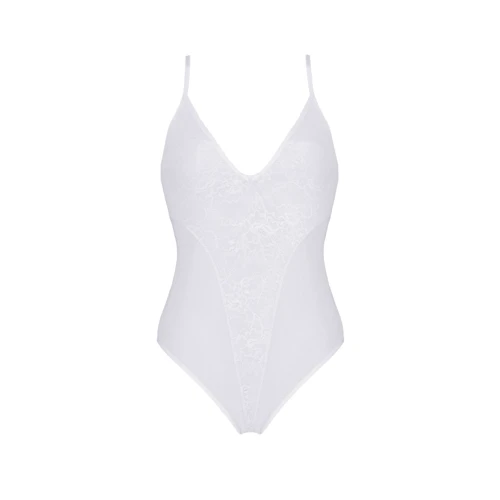 Боді Passion Ursula Body white S/M, з ажурним декором та відкритим кроком: Для кого Для женщин