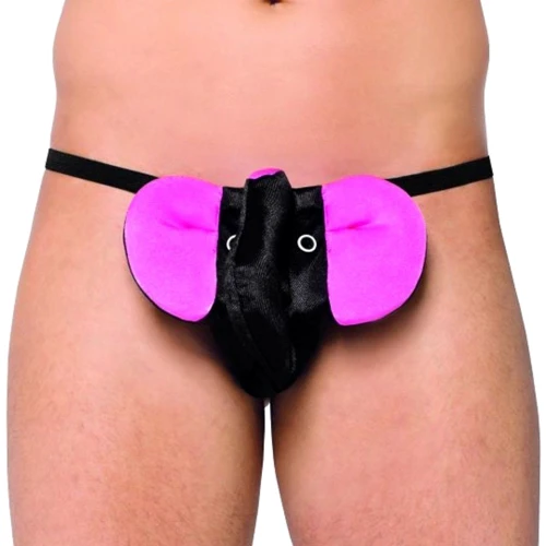 Чоловічі труси SoftLine Thong 4445, S-L (black/pink)