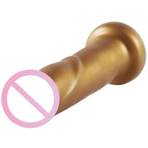 Золотой фаллоимитатор Hismith 6.8″ Golden Silicone Dildo: Тип Классические дилдо