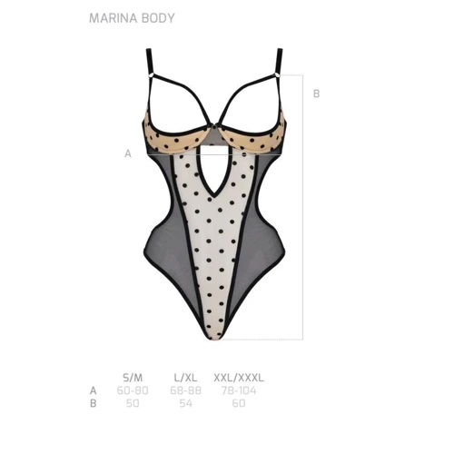 Боді Passion MARINA BODY beige L/XL: Матеріал Полиамид