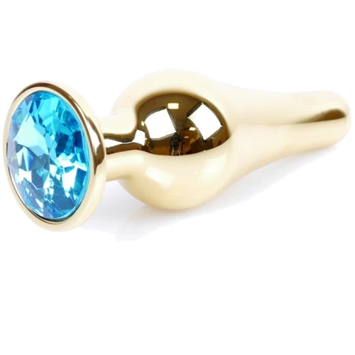 Анальна пробка BOSS Series Exclusivity Jewellery Gold Butt Plug Light Blue