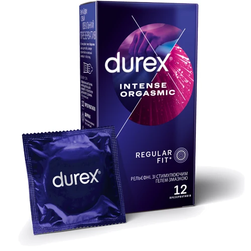 Презервативи латексні зі змазкою Durex Intense Orgasmic №12