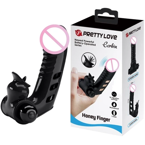 Клиторальный стимулятор на палец Pretty Love - Corbin Finger Black, BI-014859