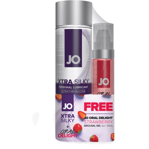 Набор лубрикантов System JO GWP: Xtra Silky Silicone 120 мл + Oral Delight Strawberry 30 мл