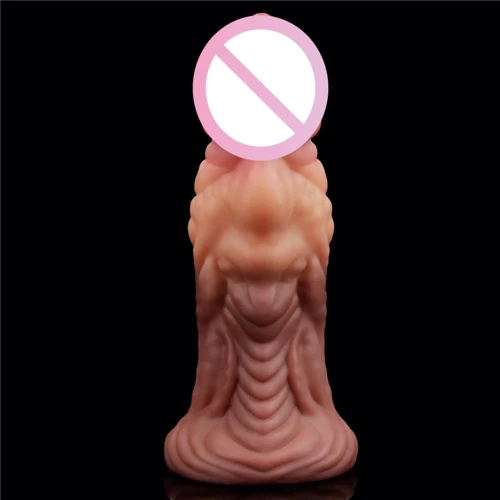 Фалоімітатор LoveToy Dual-Layered Silicone Nature Cock 7" Brown: Мошонка Нет