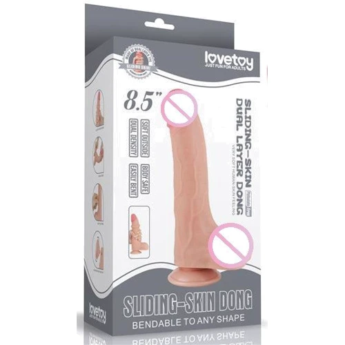 Фалоімітатор LoveToy Sliding-Skin Dual Layer Dong 8.5" Flesh: Призначення Вагинальные